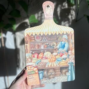 Vintage Wilscombe England Decorative Cutting Board – Dairy & Cheese Shop Scene